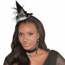 Witch Hat Headband Wicked Gothic Fancy Dress Halloween Adult Costume Accessory