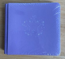 Creative Memories 8x8 Lilac Lavender Silver Star Swirl Strap Hinge Album New