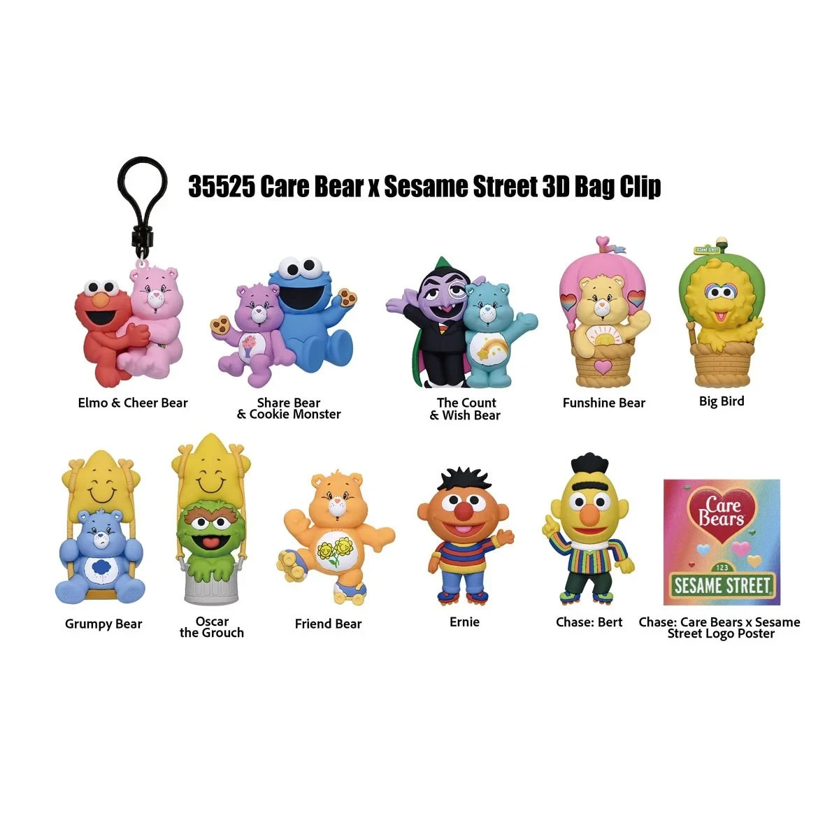 Care Bears Sesame Street NEW * Grumpy Bear Clip * Blind Bag Key
