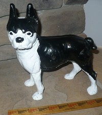 Cast Iron Boston Terrier Dog Left-Facing Heavy Door Stop