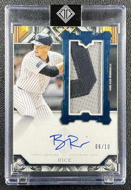 Ben Rice 2025 Topps Transcendent #RSPA-BR Rookie Showcase Gu Patch Auto Blue /10
