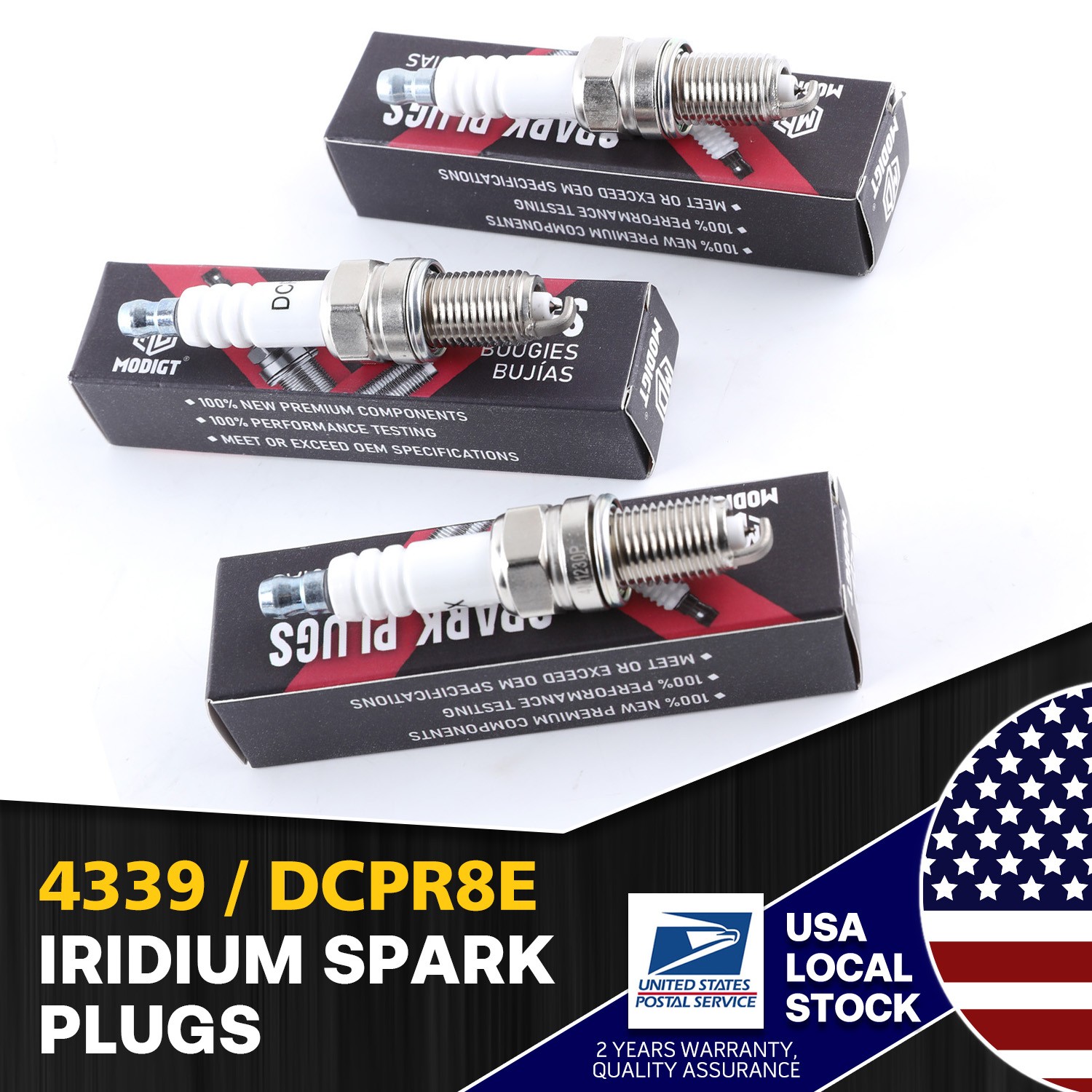 High Quality 3Pcs For NGK 4339 DCPR8E Iridium Spark Plugs 707000246 22401KA310