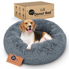 Donut Dog Bed - Premium Comfort for Anxiety - Fluffy  Calming Design with Ul...
