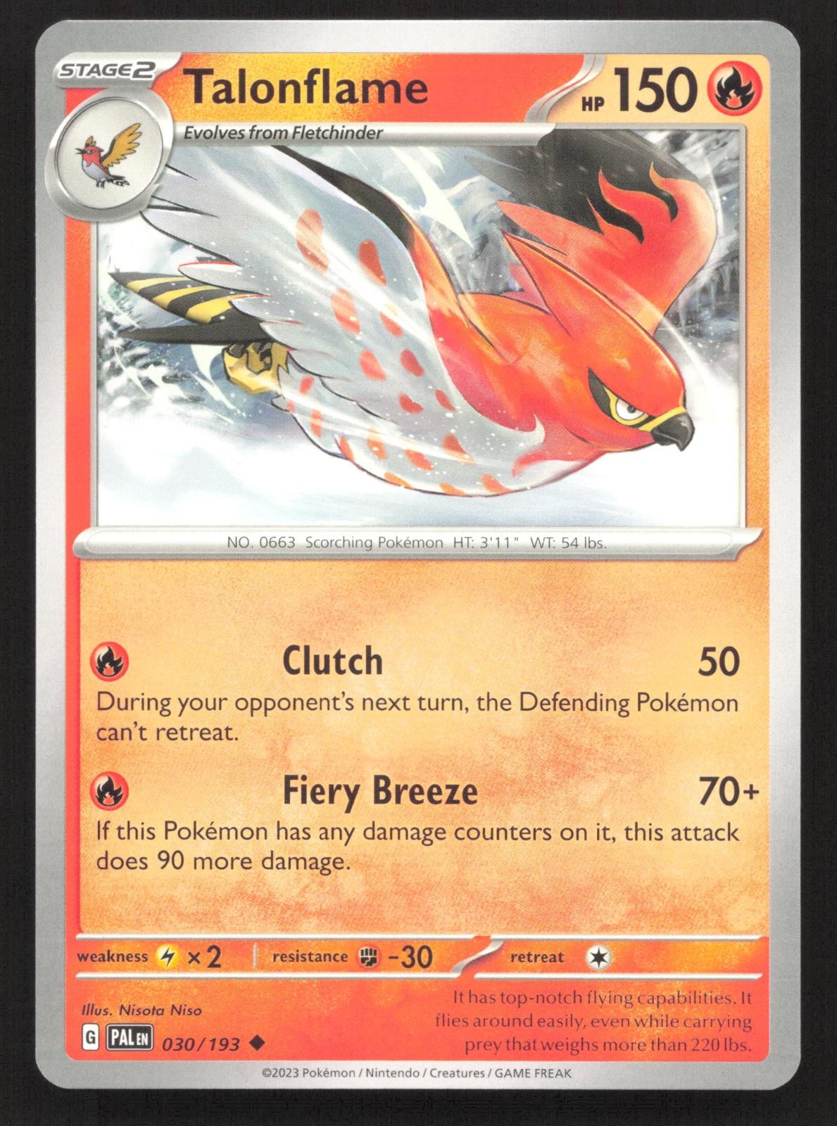 Talonflame 030/193 Paldea Evolved Uncommon Pokemon NM/M