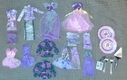 1980s 1990s Barbie Clothing Lot Dresses Dishes Accessories Vintage