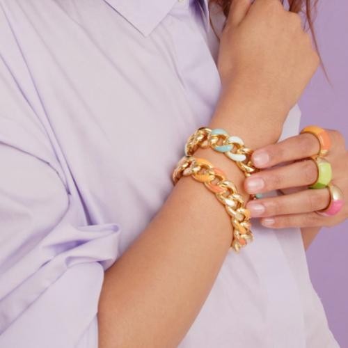 Groumette Armband Unoaerre Fashion Jewellery mit grüner Emaille - Bild 5 von 5