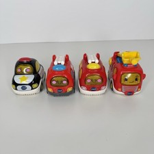 Vtech Go Go Smart Wheels Lot Of 4 Police Car Fire Truck - All Tested