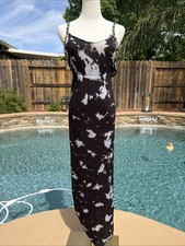 Ecote Urban Outfitters Black Gray Tie Dye Maxi Dress XS Embellished Straps