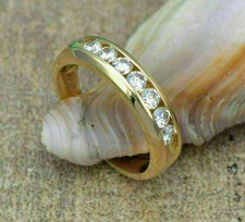 2Ct Round Cut White Moissanite Men's Wedding Ring 14K Yellow Gold Plated