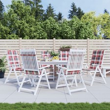 Gartenstuhlkissen 6 Stcs 120x50x3 cm Stoff Diamantmuster r