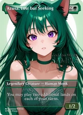 MTG - Azusa, Lost but Seeking - Fanart Borderless Style - EDH / Playtest