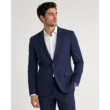 Express Modern Fit Producer Blazer Navy Blue Two Button Suit Jacket Mens