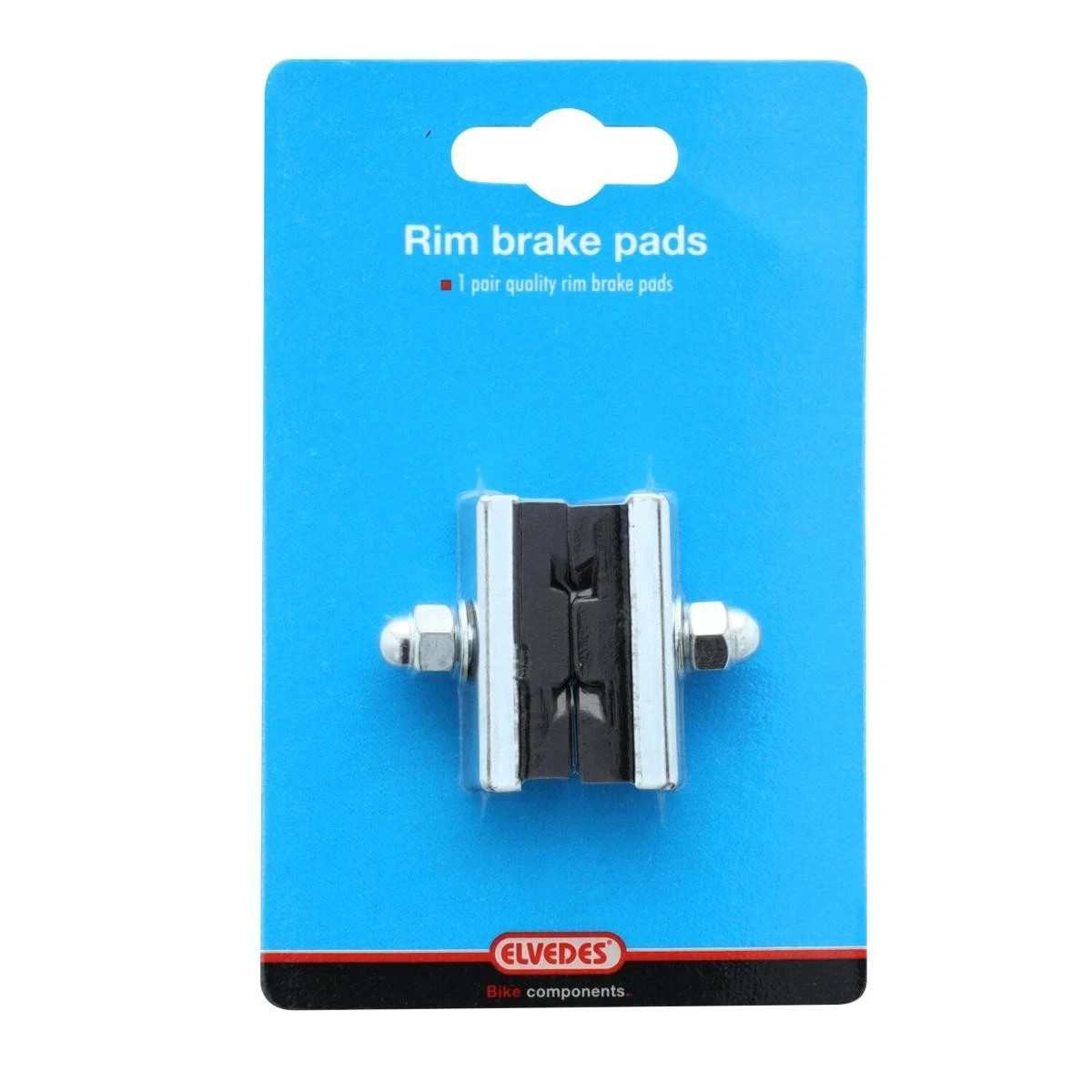 Elvedes 40mm Symmetric City Caliper Brake Pads Holder Black (1 Pair)