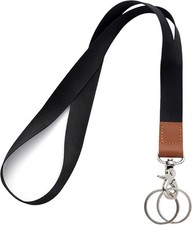 XCHIN Lanyard, Lanyards for Keys, Black Keychain Long Medium, 1 Pcs-black