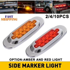 10x LED Marker Side Amber Red Lights Clearance Light Truck Trailer RV Waterproof
