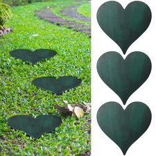 Heart-Shaped Cast Iron Garden Stepping Stones - 3 Pcs Rustic Outdoor Decor