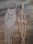 Pair of 2 Vintg. Cream Macrame Plant Hangers, Boho Decor, MCM, Cottage core,...