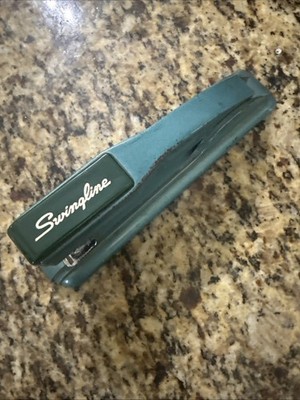 Vintage Swingline #27 Stapler Teal Green USA Art Deco Retro Works MCM