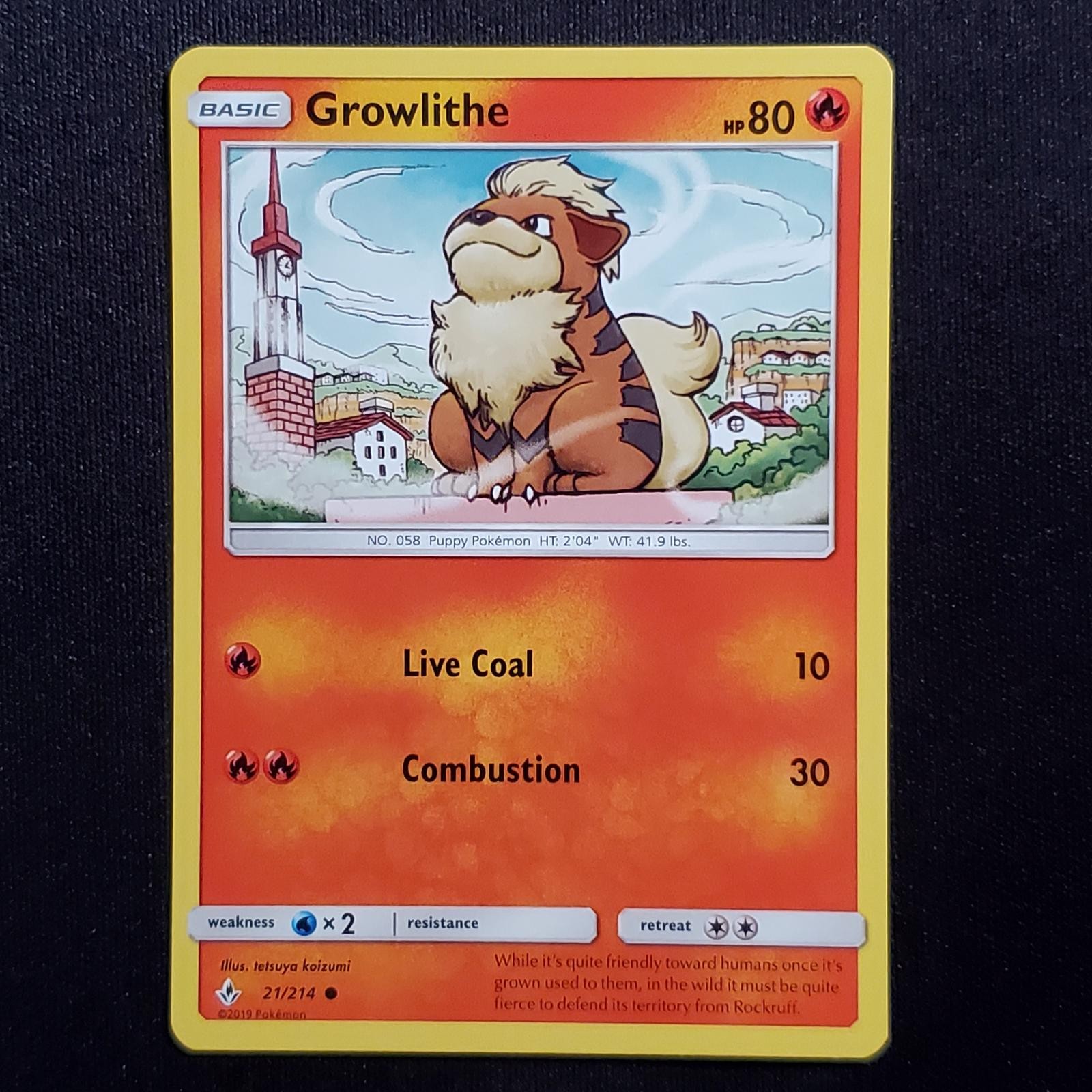 Growlithe 21/214 Common Unbroken Bonds Pokemon Lightly Played