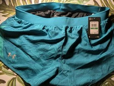 Under Armour Fly By 2.0 Running Shorts Women's Coastal Teal Size L NWT