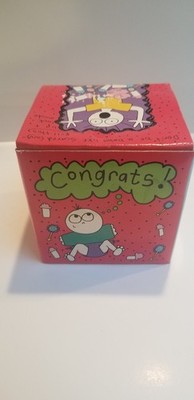 Scared Guy Coffee Mug New Parent Congrats  Katie Freedman Ganz VTG 1990s Humor 