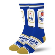 Cool Socks Natural Light Can Funny Novelty Socks Adult Large