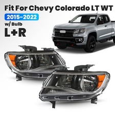 Pair Halogen Headlight For 2015-2022 Chevy Colorado LT WT Pair Left+Right w/Bulb