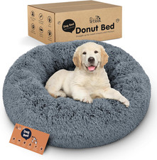 Donut Dog Bed - Premium Comfort for Anxiety Relief - Fluffy  Calming Design wit