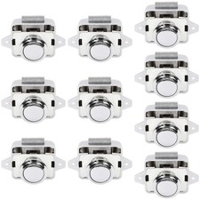 10 PCS Push Button Latch Cabinet Door Catch Keyless Cupboard Locks Zinc Alloy...