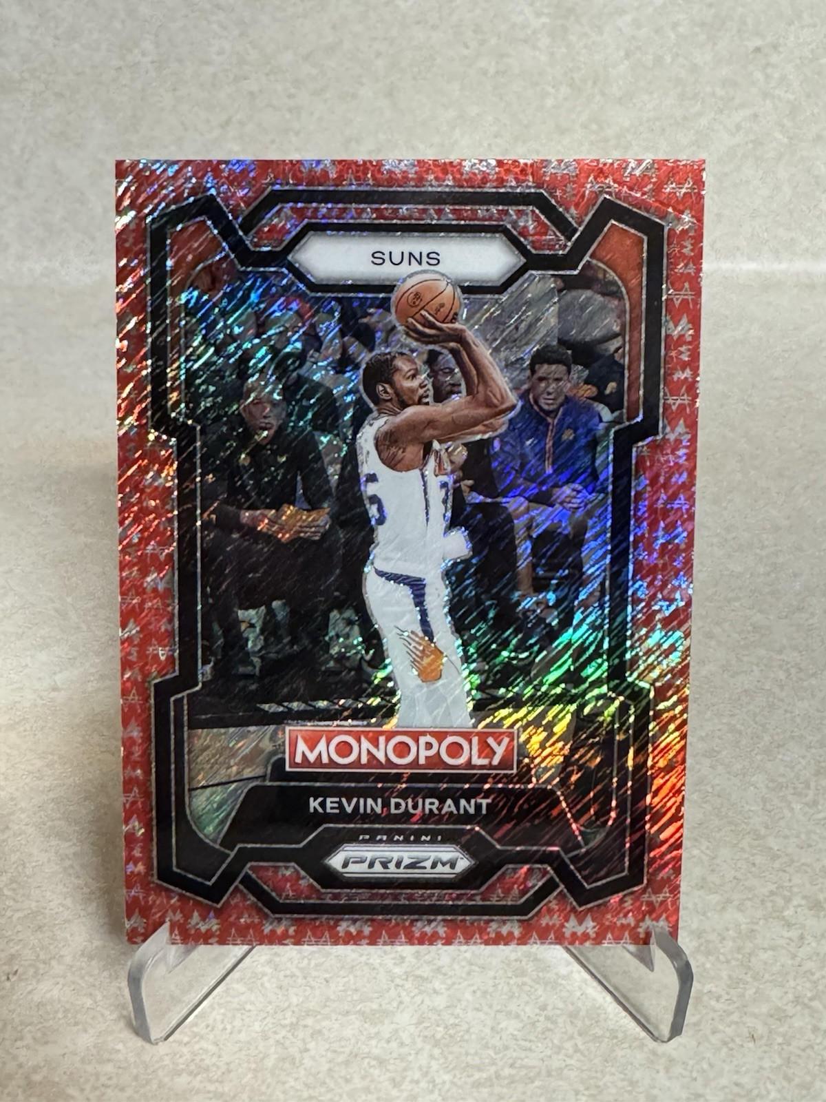 2023-24 Panini Prizm Monopoly - #70 Kevin Durant Red Millionaire Shimmer /100
