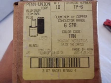 Penn-Union TP-6 Aluminum Terminal Plug - Box of 10