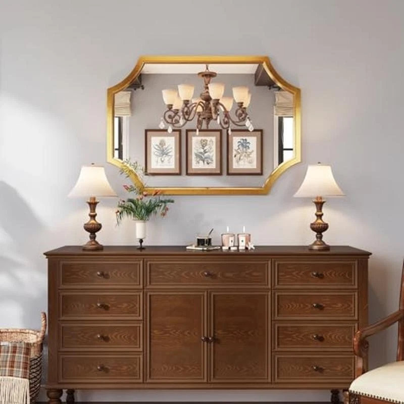 Beveled Scalloped Decorative Wall Mirror Bathroom Living Room Bedroom Entryway - Image 3 of 4