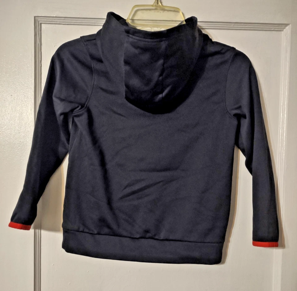 Under Armour Hoodie Boy Youth Small Black Red Logo - Image 2 of 2