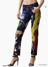 Purple Label Ralph Lauren Collection 750 /mid-Rise Straight Ankle Jeans Splatter
