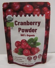 100% Organic Wild Cranberry Powder 4oz EXP 01/2027
