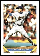 Dan Plesac 1993 Topps #16 Milwaukee Brewers MLB READ FREE SHIPPING AutographDen
