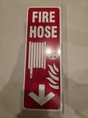 Fire Hose Sign Red White Safety MPN 50695