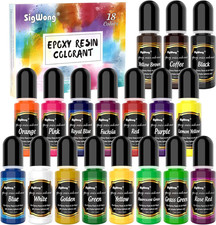 Epoxy Resin Pigment - 18 Colour Liquid Colorant, Highly Concentrated UV Resin Dy