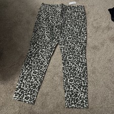 Womens, Loft, Grey Leopard Print, Jeans, 12