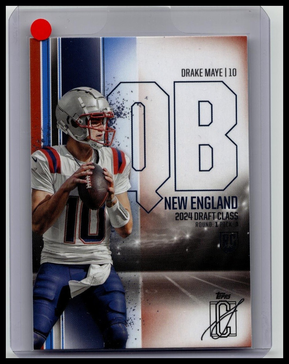2024 Topps Signature Class Blue & Orange Drake Maye RC New England Patriots 152