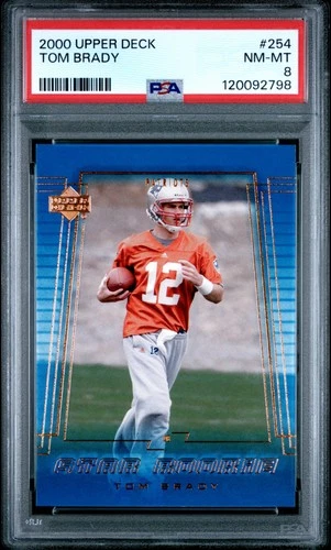2000 UD #254 TOM BRADY ROOKIE RC PSA 8