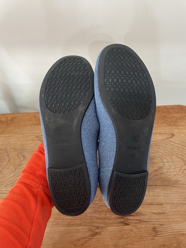 NWOB Vivaia Claire Round Toe Ballet Flats Shoes Denim Blue Women's EU Size 42 - Picture 7 of 9