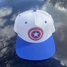 Captain America Hat Mens Marvel Adjustable Baseball Cap White
