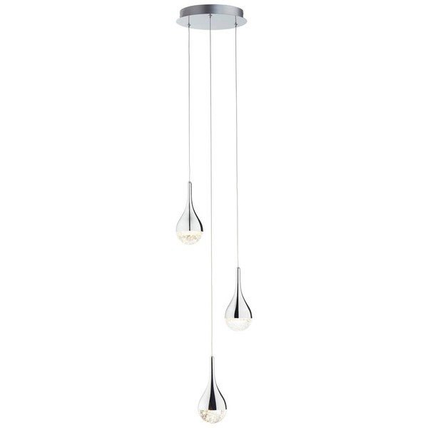 Brilliant Lampe Frizzante Led Pendelleuchte 3Flg Chrom Easydim | 3X 5W Led Integ-image
