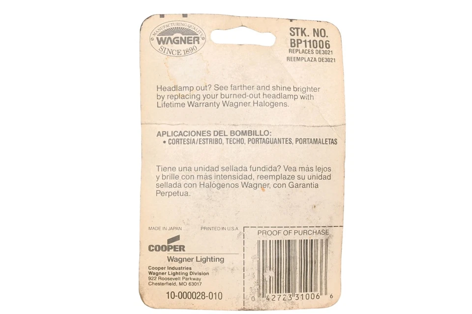 Wagner BP11006 Bombillas Multiusos Cantidad 2 Nuevo de Lote Antiguo Foto 3 de 3