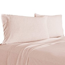 Cotton Blend Ultra Soft Jersey Knit Sheet Set, King, Blush