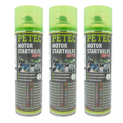 3x PETEC Engine Jump Starter Spray Cold Jump Starter 70450 500ml