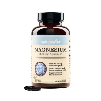 NatureWise High Absorption Marine Magnesium Supplement 90 Count (Pack of 1) 