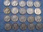 20 SILVER MERCURY DIMES WITH DATES lot 56