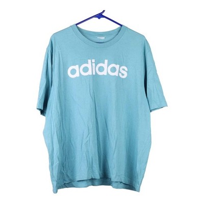 Adidas Spellout T-Shirt - 2XL Blau Baumwolle
